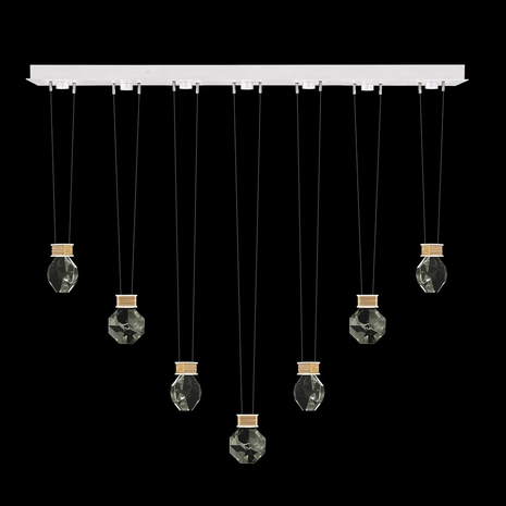 100007-2-4444444 Fine Art Lighting Aria 60"W Linear Pendant with White/Gold Accents Finish