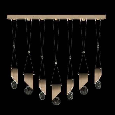 100007-3-1111111 Fine Art Lighting Aria 60"W Linear Pendant with Soft Ombre Bronze Finish