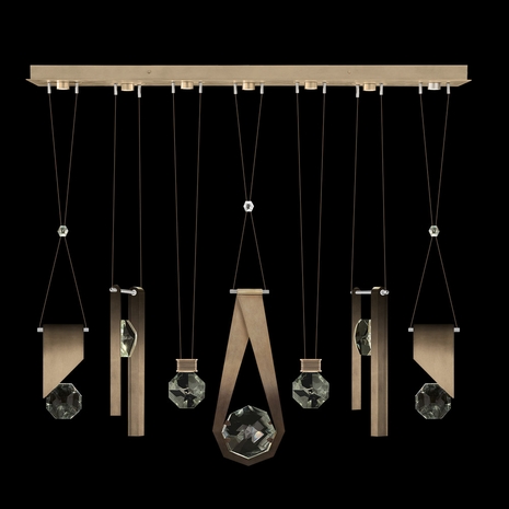 100007-3-1123344 Fine Art Lighting Aria 60"W Linear Pendant with Soft Ombre Bronze Finish