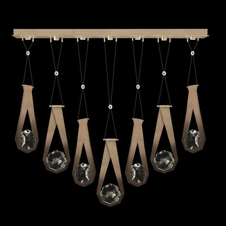 100007-3-2222222 Fine Art Lighting Aria 60"W Linear Pendant with Soft Ombre Bronze Finish