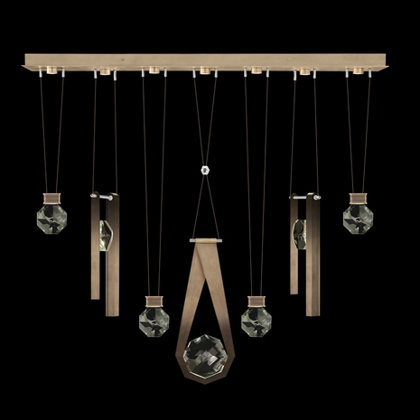 100007-3-2334444 Fine Art Lighting Aria 60"W Linear Pendant with Soft Ombre Bronze Finish