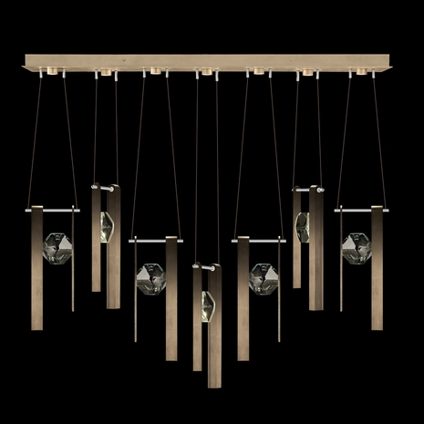 100007-3-3333333 Fine Art Lighting Aria 60"W Linear Pendant with Soft Ombre Bronze Finish