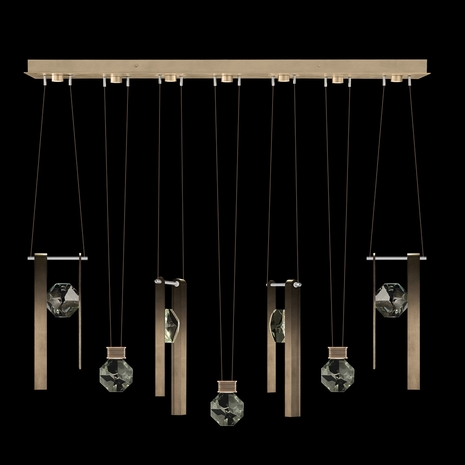 100007-3-3333444 Fine Art Lighting Aria 60"W Linear Pendant with Soft Ombre Bronze Finish