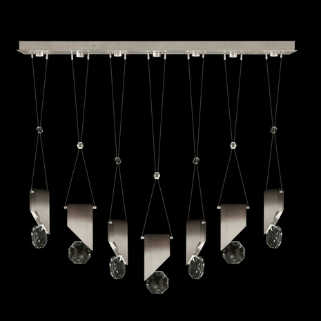 100007-4-1111111 Fine Art Lighting Aria 60"W Linear Pendant with Soft Ombre Silver Finish