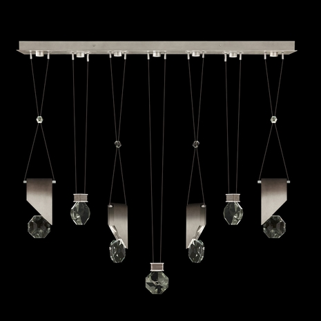 100007-4-1111444 Fine Art Lighting Aria 60"W Linear Pendant with Soft Ombre Silver Finish