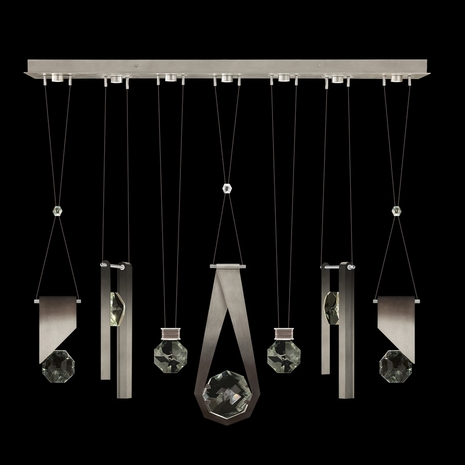 100007-4-1123344 Fine Art Lighting Aria 60"W Linear Pendant with Soft SilverOmbre Finish
