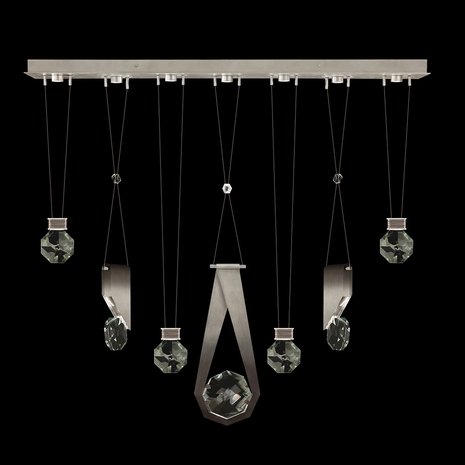 100007-4-1124444 Fine Art Lighting Aria 60"W Linear Pendant with Soft Ombre Silver Finish