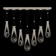 100007-4-2222222 Fine Art Lighting Aria 60"W Linear Pendant with Soft Ombre Silver Finish