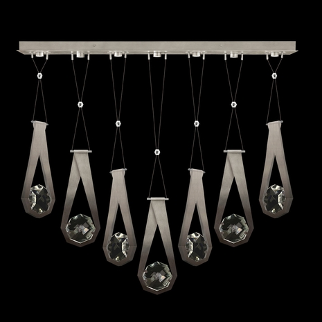 100007-4-2222222 Fine Art Lighting Aria 60"W Linear Pendant with Soft Ombre Silver Finish