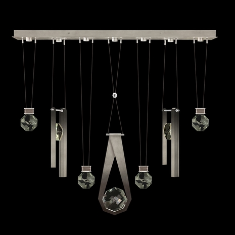 100007-4-2334444 Fine Art Lighting Aria 60"W Linear Pendant with Soft Ombre Silver Finish