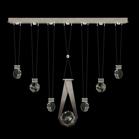 100007-4-2444444 Fine Art Lighting Aria 60"W Linear Pendant with Soft Ombre Silver Finish