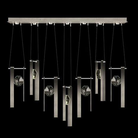 100007-4-3333333 Fine Art Lighting Aria 60"W Linear Pendant with Soft Ombre Silver Finish