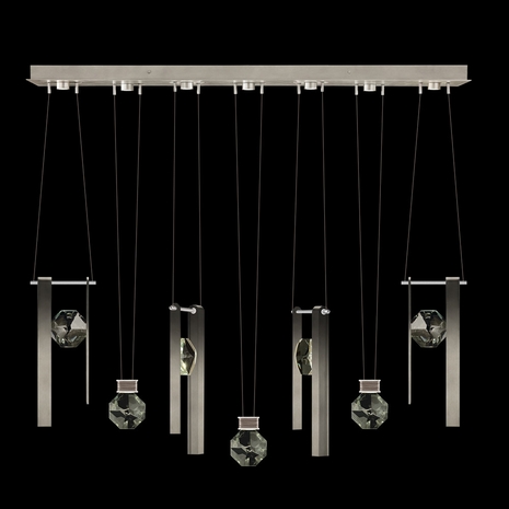 100007-4-3333444 Fine Art Lighting Aria 60"W Linear Pendant with Soft Ombre Silver Finish
