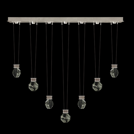 100007-4-4444444 Fine Art Lighting Aria 60"W Linear Pendant with Soft Ombre Silver Finish