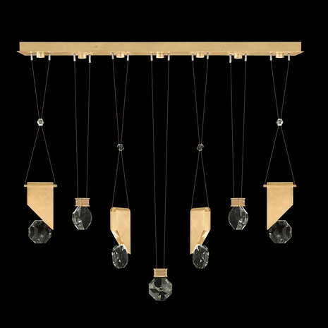 100007-5-1111444 Fine Art Lighting Aria 60"W Linear Pendant with Brushed Gold Finish
