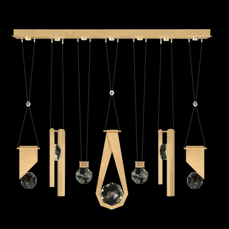 100007-5-1123344 Fine Art Lighting Aria 60"W Linear Pendant with Brushed Gold Finish