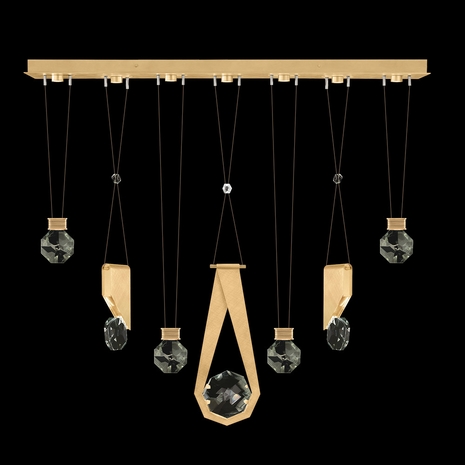 100007-5-1124444 Fine Art Lighting Aria 60"W Linear Pendant with Brushed Gold Finish