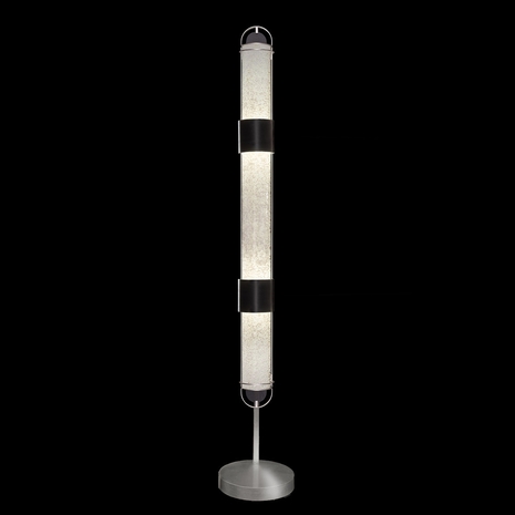 100011-12 Fine Art Lighting Bond 72"H Floor Lamp with Black & Silver/Bahama Sand Finish