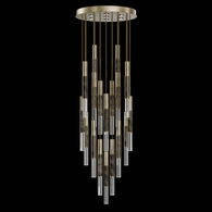 100018-511 Fine Art Lighting Antonia 31"W Round Pendant with Soft Gold Leaf/Brass/Charcoal Finish