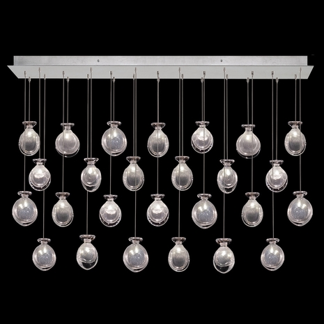 100022-13ST Fine Art Lamps Essence 54"W Rectangular Pendant with Silver Finish