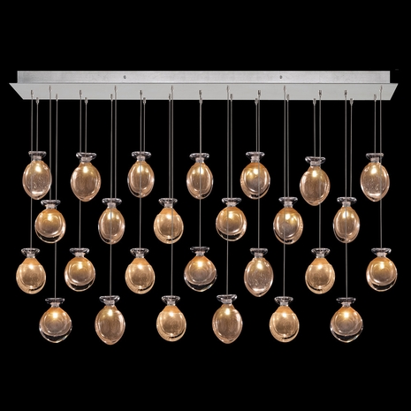 100022-14ST Fine Art Lamps Essence 54"W Rectangular Pendant with Silver Finish