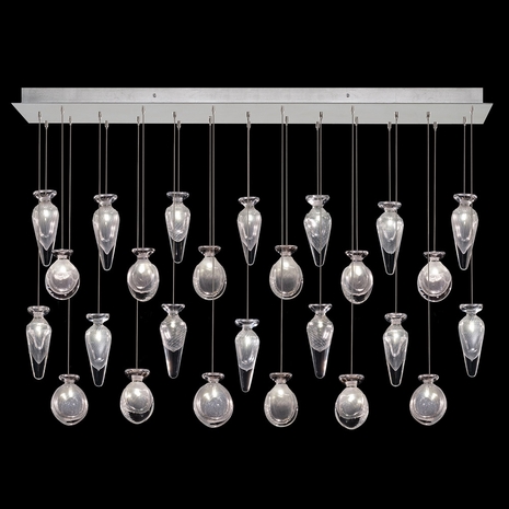 100022-15ST Fine Art Lamps Essence 54"W Rectangular Pendant with Silver Finish
