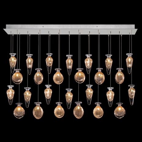 100022-16ST Fine Art Lamps Essence 54"W Rectangular Pendant with Silver Finish