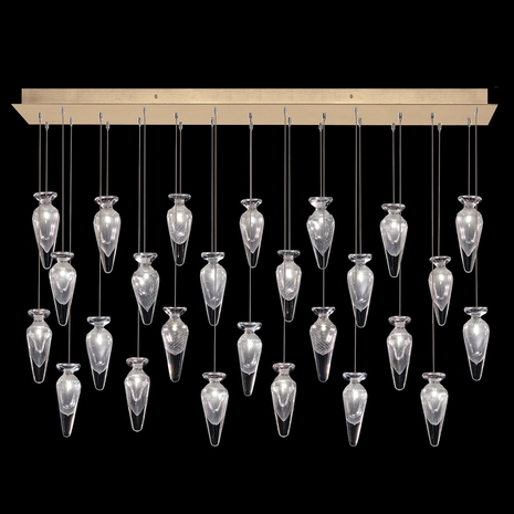 100022-21ST Fine Art Lamps Essence 54"W Rectangular Pendant with Gold Finish