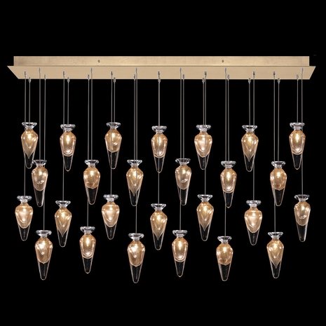 100022-22ST Fine Art Lamps Essence 54"W Rectangular Pendant with Gold Finish