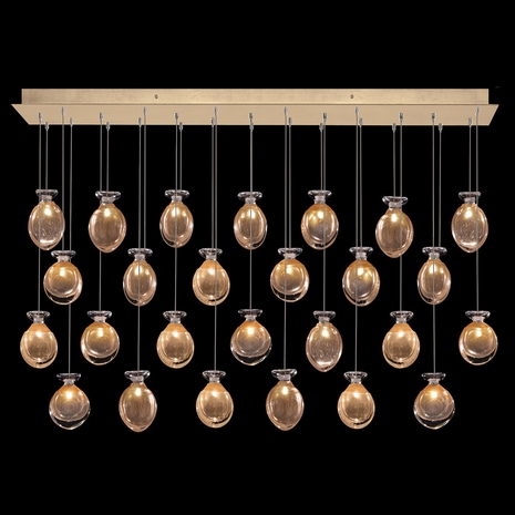 100022-24ST Fine Art Lamps Essence 54"W Rectangular Pendant with Gold Finish