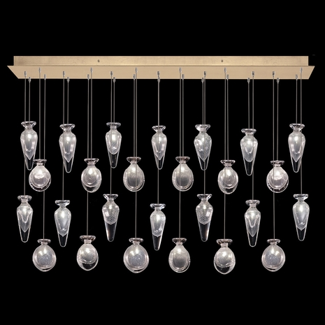 100022-25ST Fine Art Lamps Essence 54"W Rectangular Pendant with Gold Finish