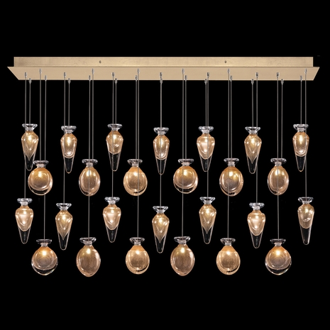 100022-26ST Fine Art Lamps Essence 54"W Rectangular Pendant with Gold Finish