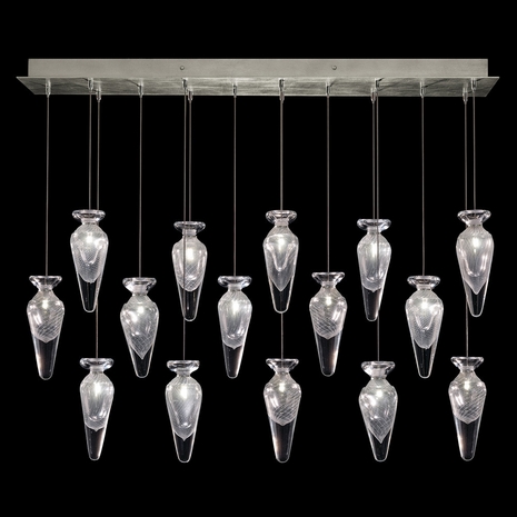 100023-11ST Fine Art Lamps Essence 49"W Rectangular Pendant with Silver Finish