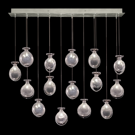 100023-13ST Fine Art Lamps Essence 49"W Rectangular Pendant with Silver Finish