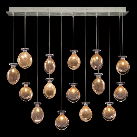 100023-14ST Fine Art Lamps Essence 49"W Rectangular Pendant with Silver Finish