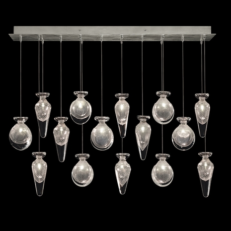 100023-15ST Fine Art Lamps Essence 49"W Rectangular Pendant with Silver Finish