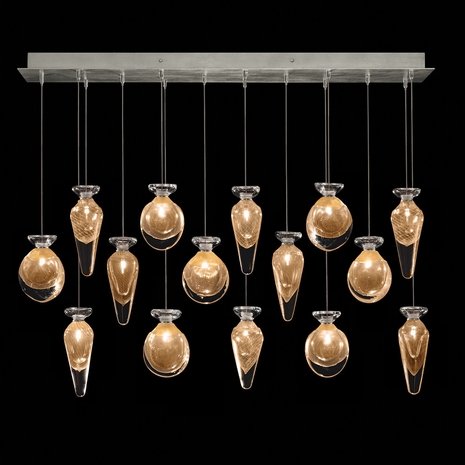 100023-16ST Fine Art Lamps Essence 49"W Rectangular Pendant with Silver Finish