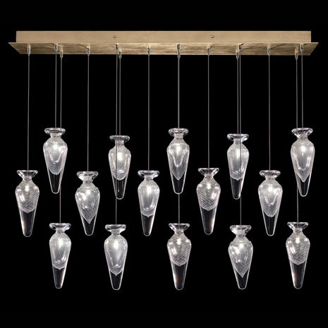 100023-21ST Fine Art Lamps Essence 49"W Rectangular Pendant with Gold Finish