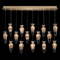 100023-22ST Fine Art Lamps Essence 49"W Rectangular Pendant with Gold Finish