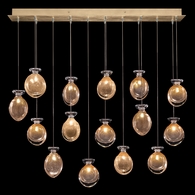 100023-24ST Fine Art Lamps Essence 49"W Rectangular Pendant with Gold Finish