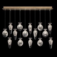 100023-25ST Fine Art Lamps Essence 49"W Rectangular Pendant with Gold Finish
