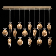 100023-26ST Fine Art Lamps Essence 49"W Rectangular Pendant with Gold Finish