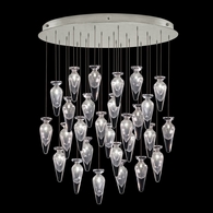 100024-11ST Fine Art Lamps Essence 32"W Round Pendant with Silver Finish