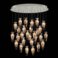 100024-12ST Fine Art Lamps Essence 32"W Round Pendant with Silver Finish