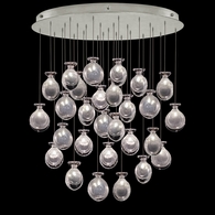 100024-13ST Fine Art Lamps Essence 32"W Round Pendant with Silver Finish
