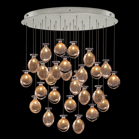 100024-14ST Fine Art Lamps Essence 32"W Round Pendant with Silver Finish