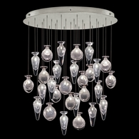 100024-15ST Fine Art Lamps Essence 32"W Round Pendant with Silver Finish