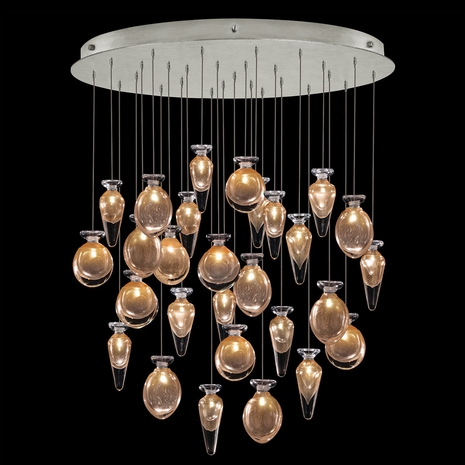 100024-16ST Fine Art Lamps Essence 32"W Round Pendant with Silver Finish