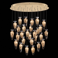 100024-22ST Fine Art Lamps Essence 32"W Round Pendant with Gold Finish