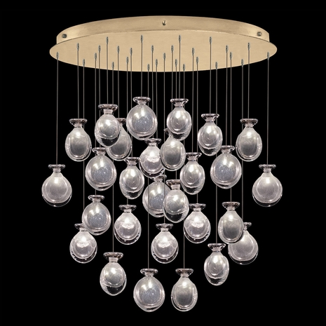 100024-23ST Fine Art Lamps Essence 32"W Round Pendant with Gold Finish